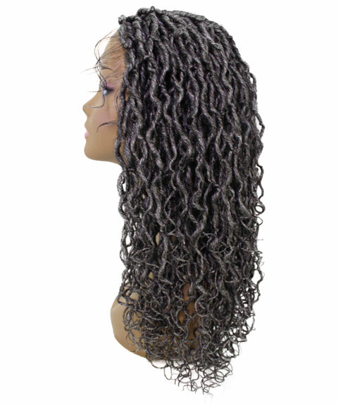 Diamond Charcoal Grey Locs Lace Wig