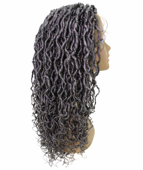 Diamond Charcoal Grey Locs Lace Wig