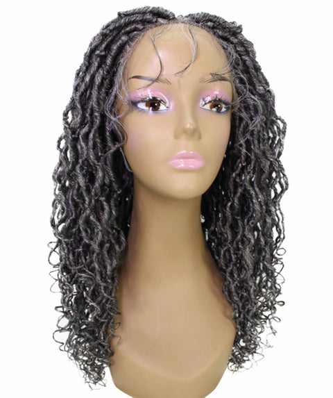 Diamond Charcoal Grey Locs Lace Wig