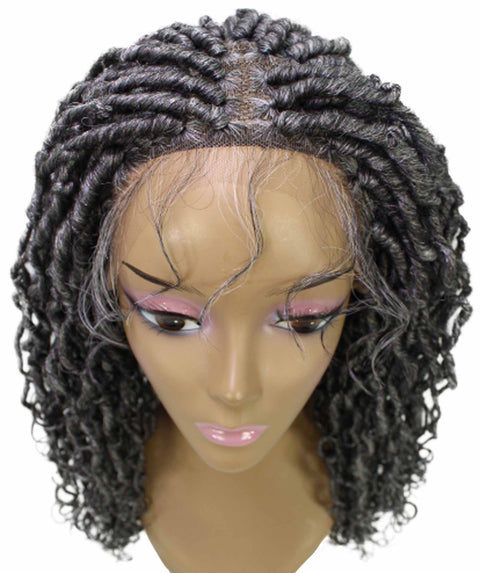 Diamond Charcoal Grey Locs Lace Wig