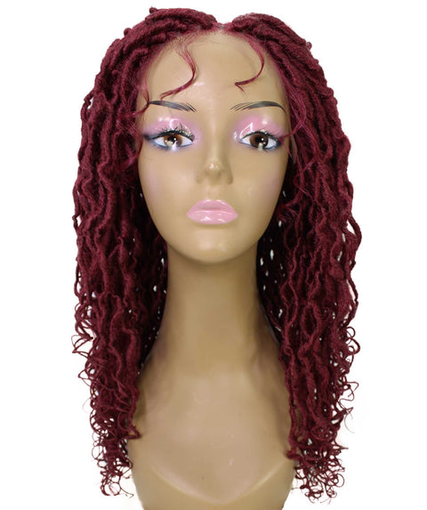Diamond Burgundy Locs Lace Wig