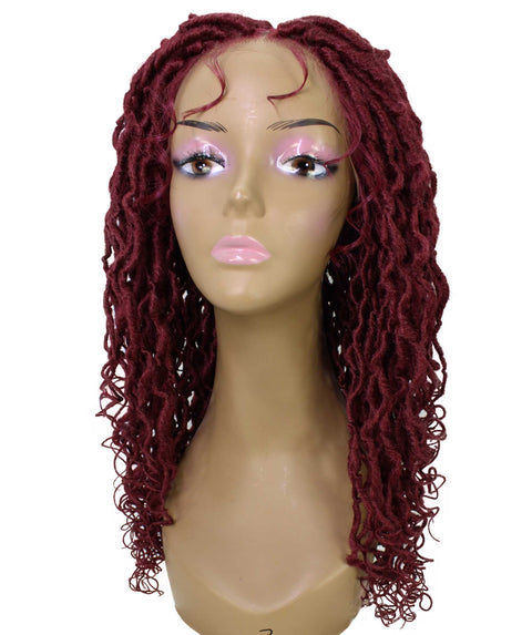 Diamond Burgundy Locs Lace Wig