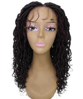 Diamond Deep Red and Black Blend Locs Lace Wig
