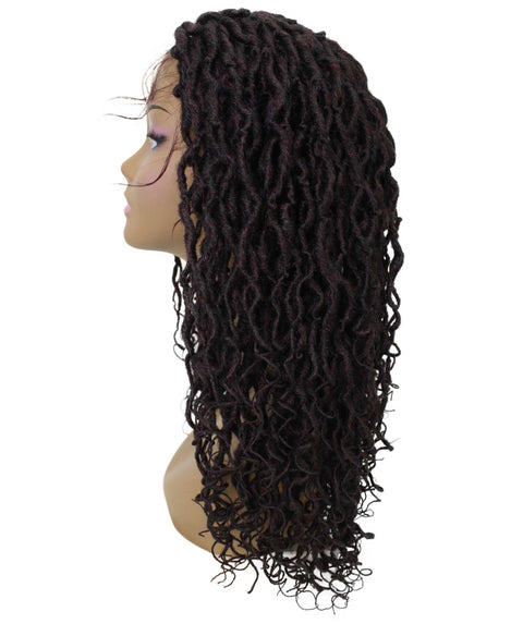 Diamond Deep Red and Black Blend Locs Lace Wig