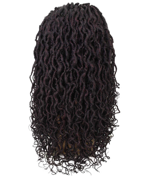 Diamond Deep Red and Black Blend Locs Lace Wig
