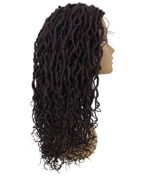 Diamond Deep Red and Black Blend Locs Lace Wig