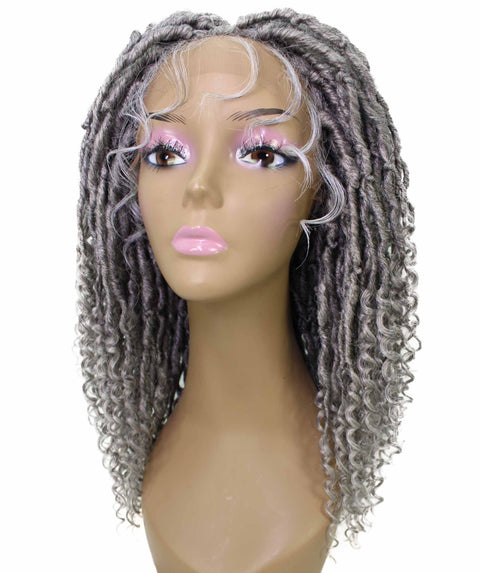 Angel Grey Locs Twists Lace Wig