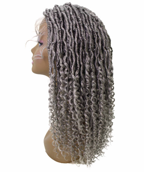 Angel Grey Locs Twists Lace Wig