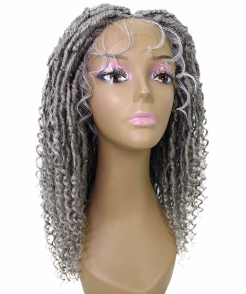 Angel Grey Locs Twists Lace Wig