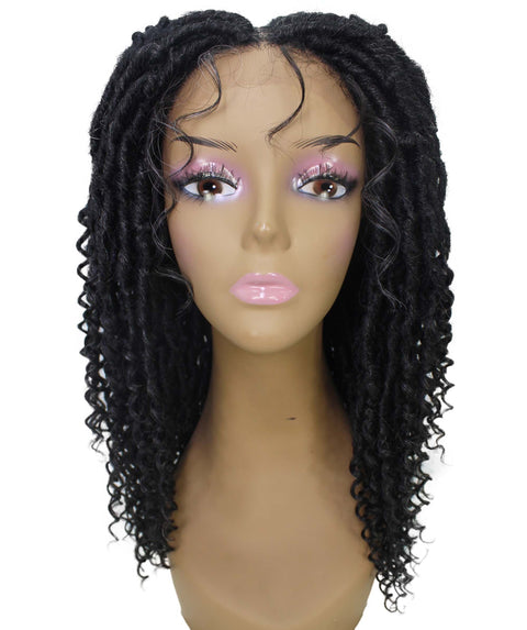 Angel Salt and Ppepper Grey Locs Twists Lace Wig