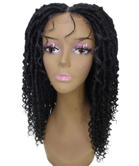 Angel Salt and Ppepper Grey Locs Twists Lace Wig
