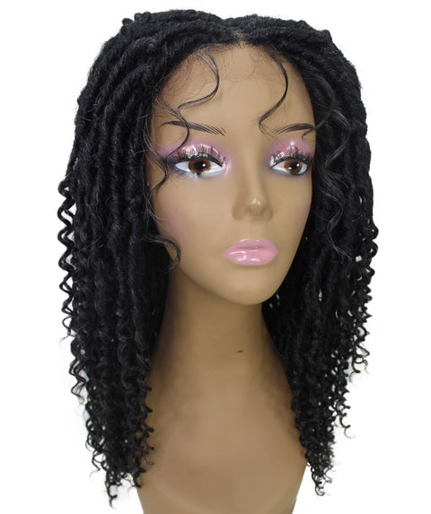 Angel Salt and Ppepper Grey Locs Twists Lace Wig