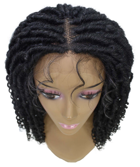 Angel Salt and Ppepper Grey Locs Twists Lace Wig