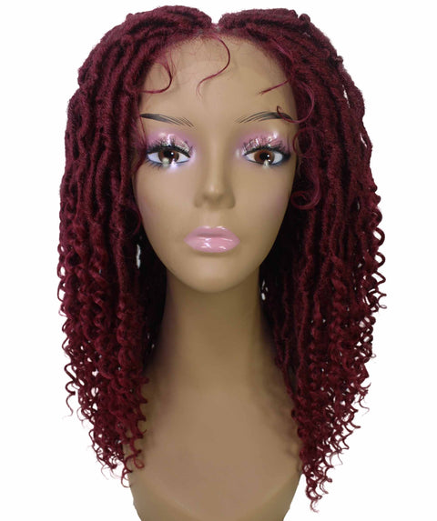 Angel Burgundy Locs Twists Lace Wig