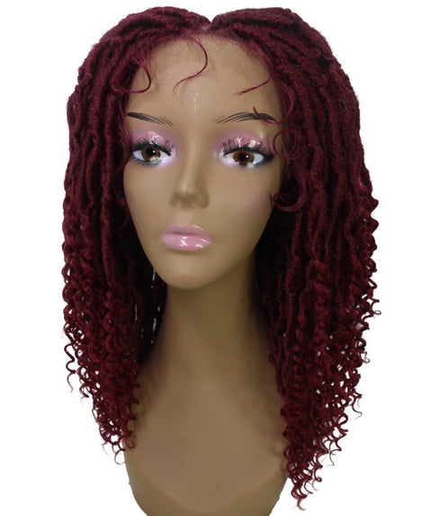 Angel Burgundy Locs Twists Lace Wig