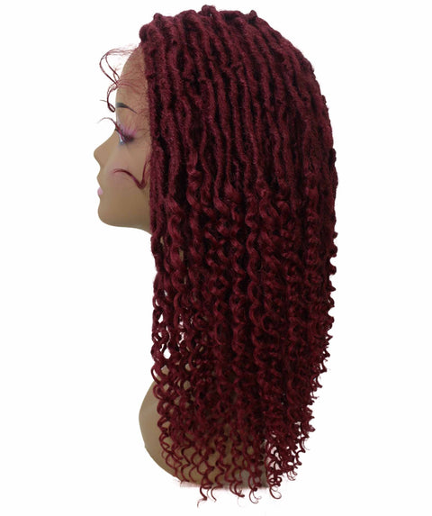 Angel Burgundy Locs Twists Lace Wig