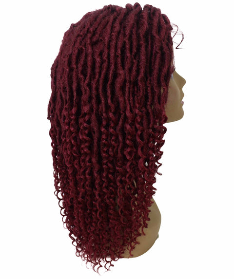 Angel Burgundy Locs Twists Lace Wig
