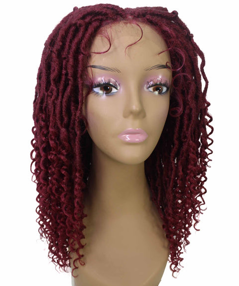 Angel Burgundy Locs Twists Lace Wig