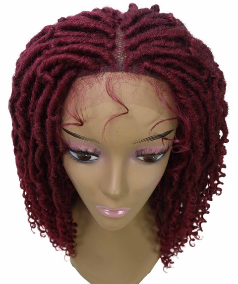 Angel Burgundy Locs Twists Lace Wig