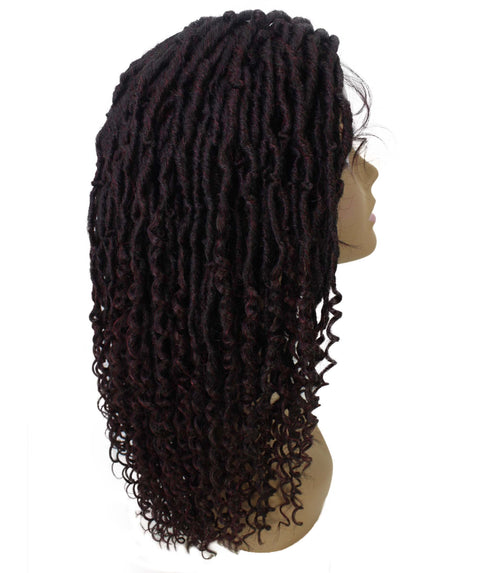 Angel Deep Red and Black Blend Locs Twists Lace Wig