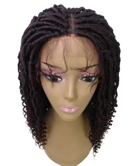 Angel Deep Red and Black Blend Locs Twists Lace Wig