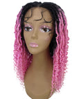 Angel Dark Pink Ombre Locs Twists Lace Wig