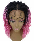 Angel Dark Pink Ombre Locs Twists Lace Wig