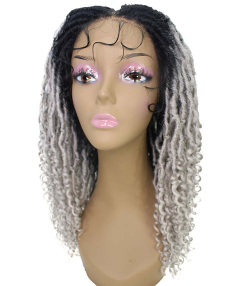 Angel Grey Ombre Locs Twists Lace Wig