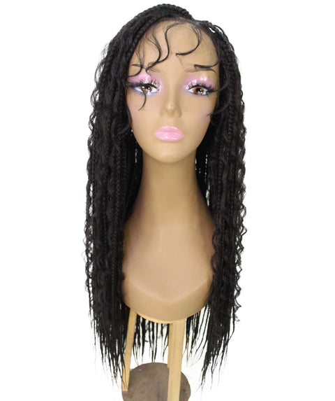 Hailey Natural Black Braids Lace Wig