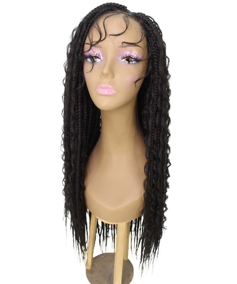 Hailey Natural Black Braids Lace Wig