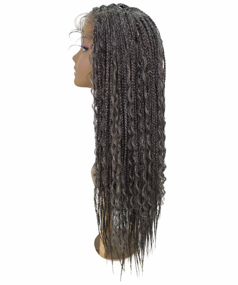 Hailey Charcoal Grey Braids Lace Wig