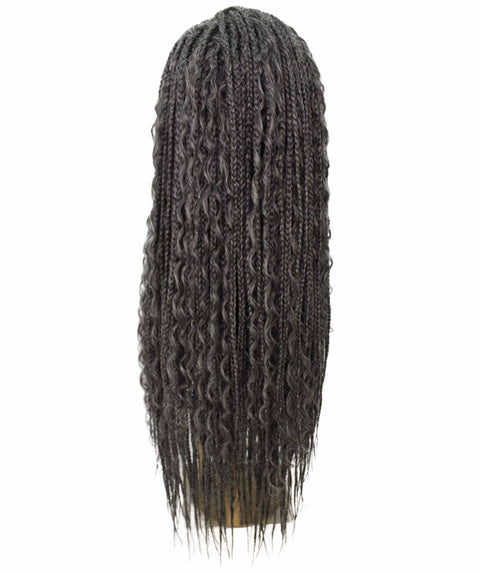 Hailey Charcoal Grey Braids Lace Wig