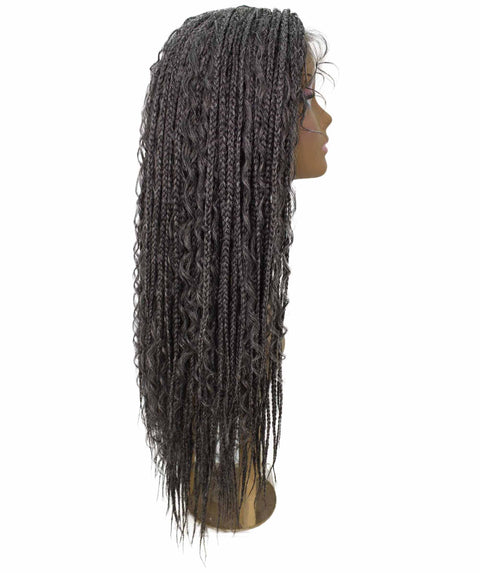 Hailey Charcoal Grey Braids Lace Wig