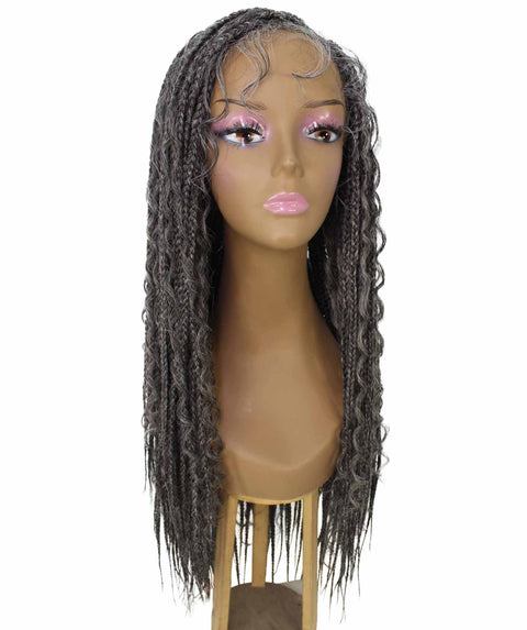 Hailey Charcoal Grey Braids Lace Wig
