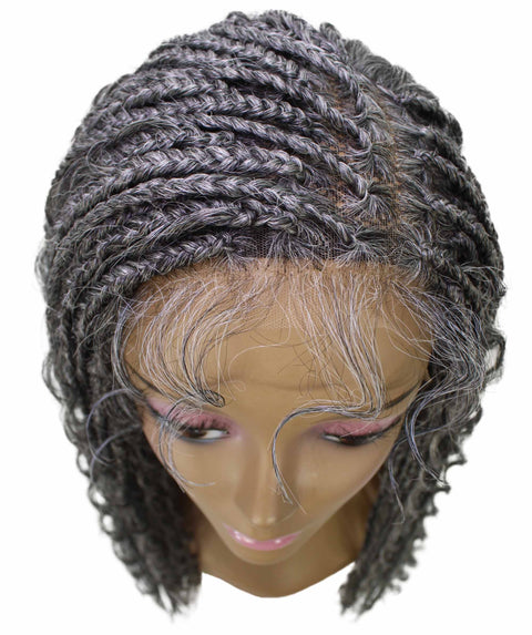 Hailey Charcoal Grey Braids Lace Wig