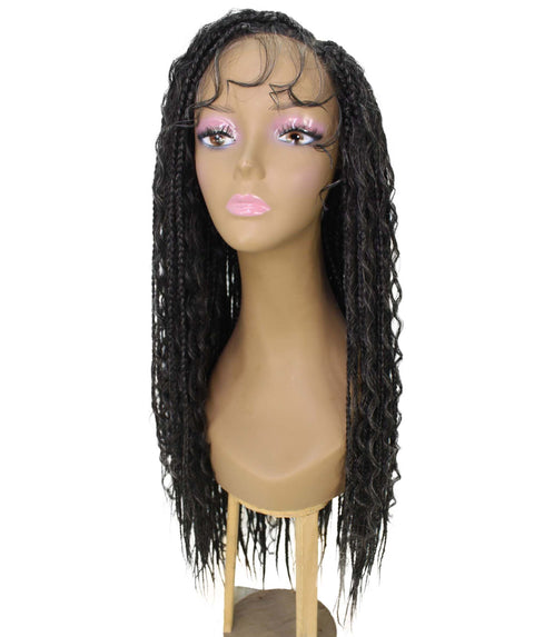 Hailey Salt and Ppepper Grey Braids Lace Wig