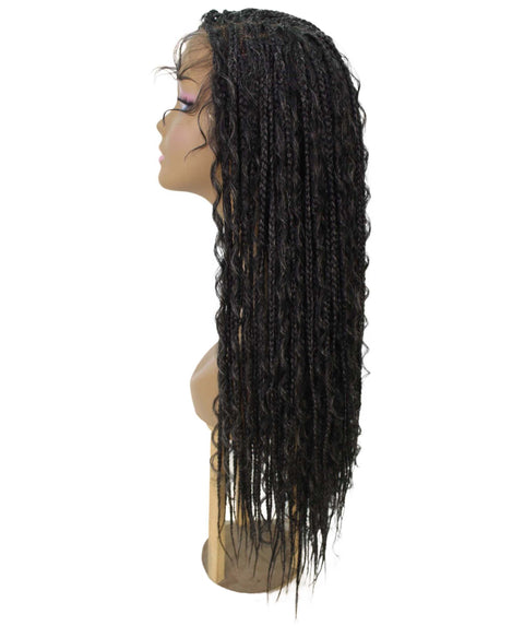 Hailey Salt and Ppepper Grey Braids Lace Wig
