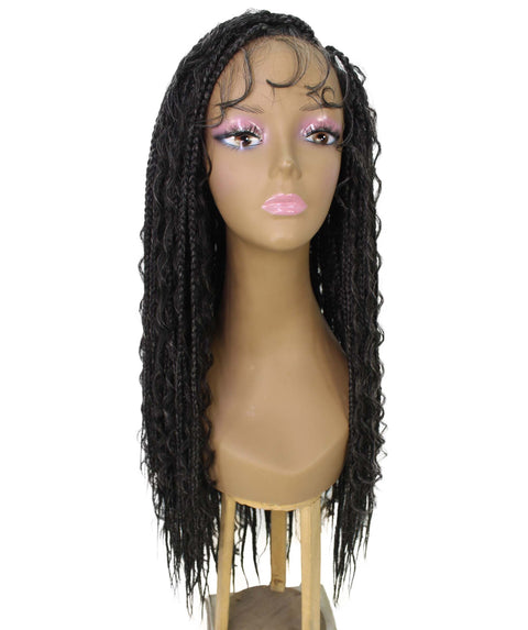 Hailey Salt and Ppepper Grey Braids Lace Wig