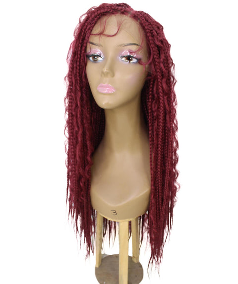 Hailey Burgundy Braids Lace Wig