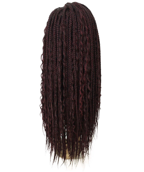 Hailey Deep Red and Black Blend Braids Lace Wig