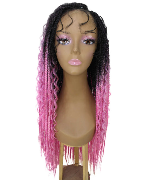 Hailey Dark Pink Ombre Braids Lace Wig