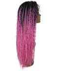 Hailey Dark Pink Ombre Braids Lace Wig