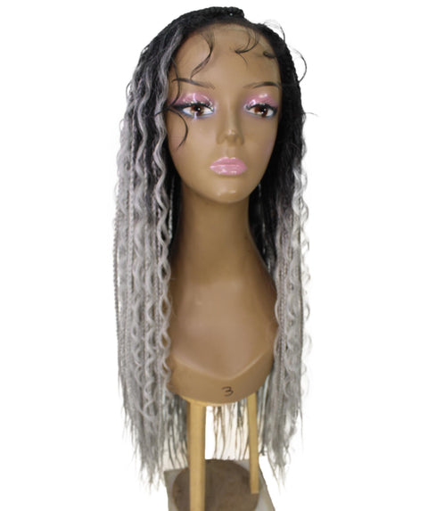 Hailey Grey Ombre Braids Lace Wig
