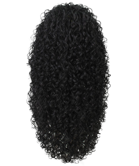 Makayla Black Curls Half Cap Wig