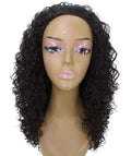 Makayla Natural Black Curls Half Cap Wig