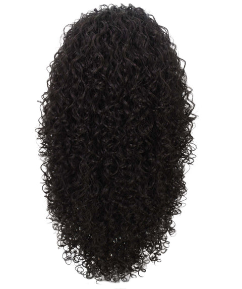 Makayla Natural Black Curls Half Cap Wig