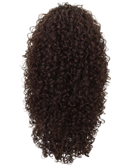 Makayla Dark Brown Curls Half Cap Wig