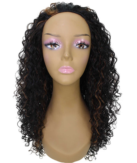 Makayla Medium Brown Curls Half Cap Wig