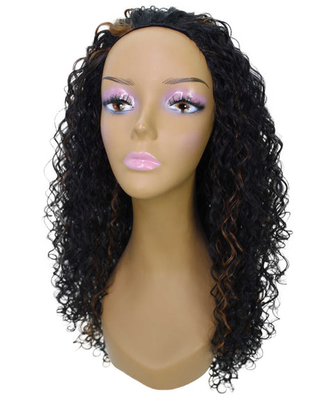 Makayla Medium Brown Curls Half Cap Wig