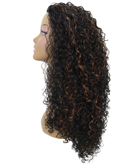 Makayla Medium Brown Curls Half Cap Wig